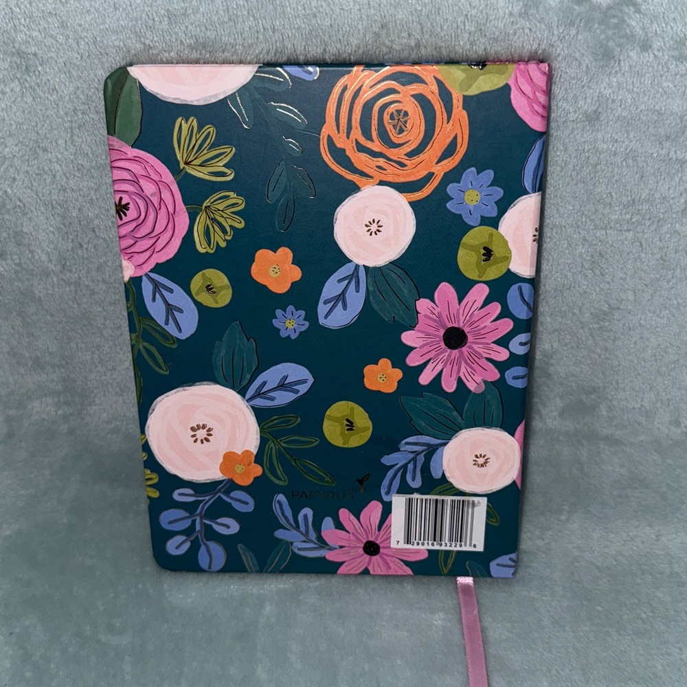 Papyrus Floral Patterned Notebook with Pink Ribbon - Picture 3 of 11